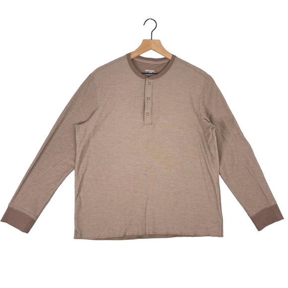 UNTUCKit Other - Untuckit Schrock Textured Long Sleeve Henley Mens Large Tan
